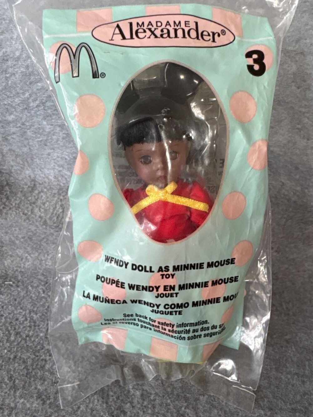 Madame Alexander Wendy Doll as Minnie Mouse McDonalds 2004 Collectible 5" Tall P